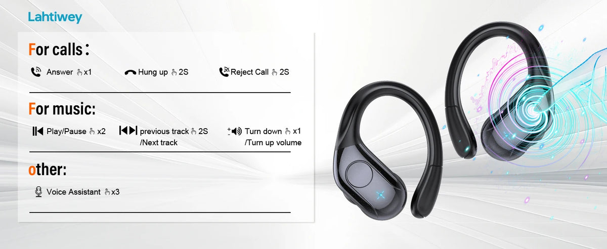 Wireless Bluetooth 5.4 Earbuds High Quality Sound and Noise Reduction Mic, 75H Playtime, Power Display, IPX7 Waterproof Earphone