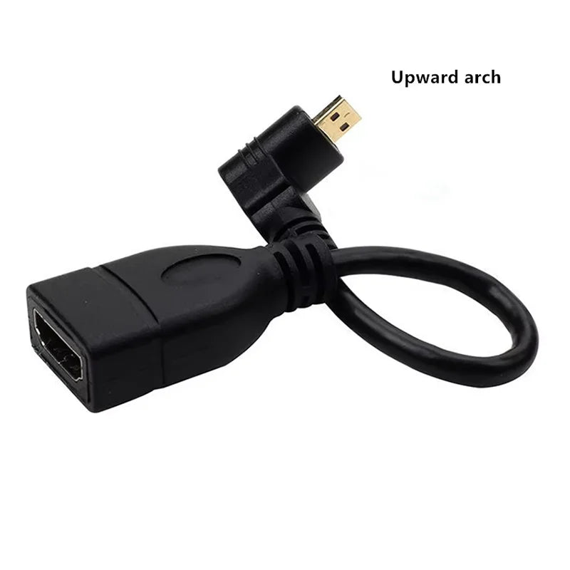15cm up down Right Left Angled HDMI-Compatible Cable Micro HD Male to HD Female Adapter Connector for HDTV