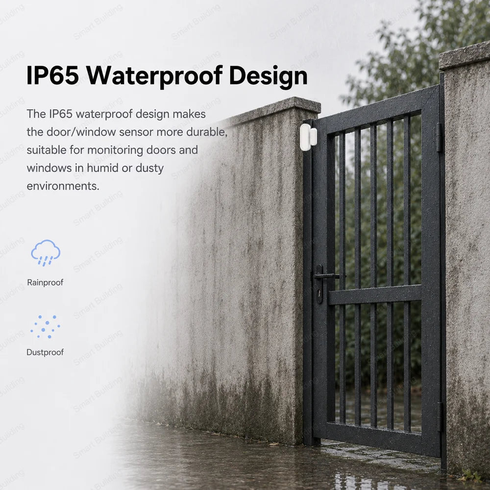 IP65 Tuya Zigbee WiFi Door Window Magnetic Sensor Wireless Connection Smart Home Protection Waterproof Door Detectors Automation