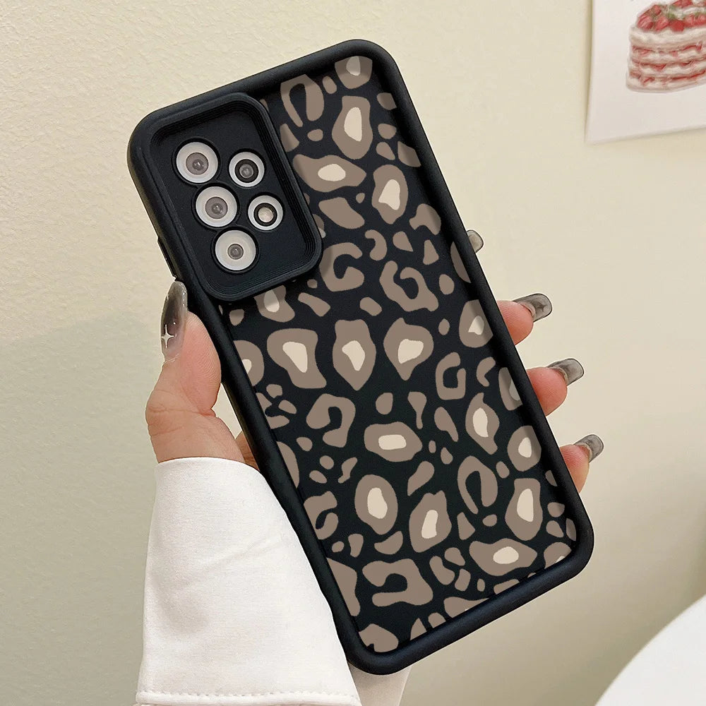 Leopard Pattern Case For Samsung Galaxy S25 Ultra Case Samsung S26 Ultra S24 FE S25 Plus S23 S22 S21 S20 FE A73 5G Cases Cover