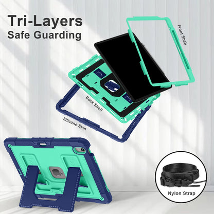 Heavy Duty Shockproof Case for iPad Air 13 11 M4/3/2 Air 4 5 Mini 6 A17 Pro Rugged Protective Cover with Pen Holder/Kickstand