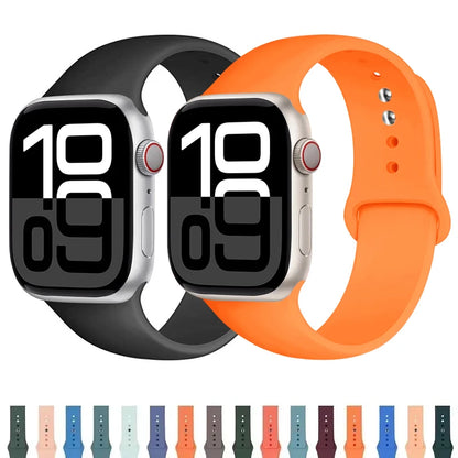 Silicone Band For Apple Watch straps 45mm 44mm 40mm 41mm 42mm-46mm sport bracelet iwatch series 8 7 6 5 SE 9 10 11 Ultra 2 49mm