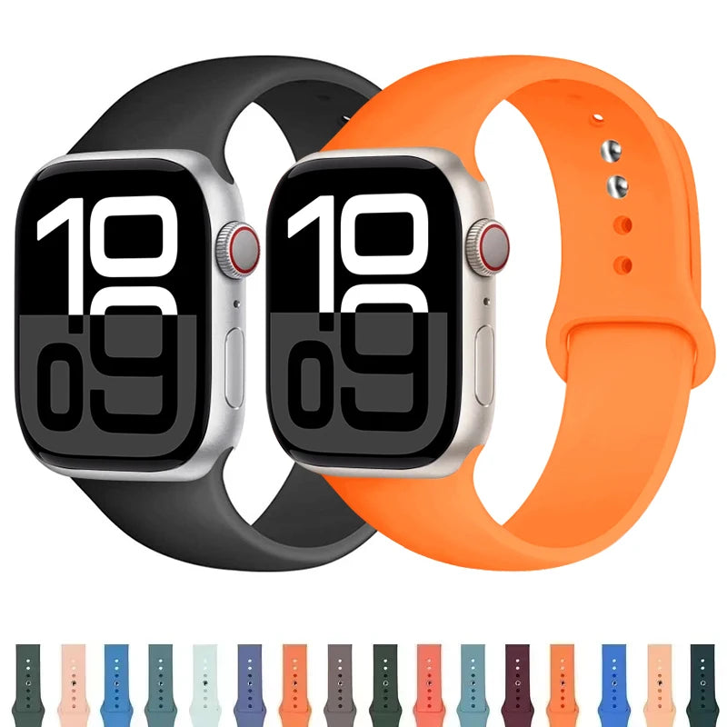 Silicone Band For Apple Watch straps 45mm 44mm 40mm 41mm 42mm-46mm sport bracelet iwatch series 8 7 6 5 SE 9 10 11 Ultra 2 49mm