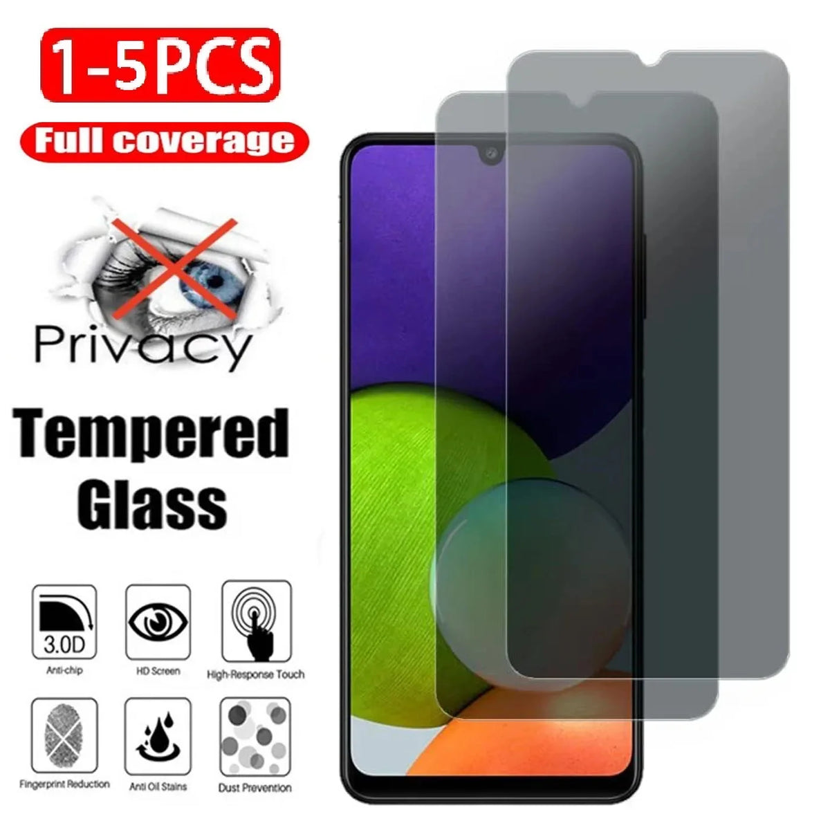1-5Pcs Privacy Tempered Glass Screen Protector for Samsung Xcover 6 F14 F14 M13 M14 M23 M32 M33 M34 5G Anti-Spy