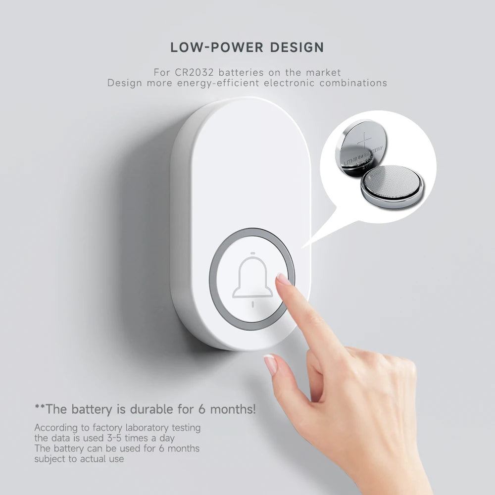 Hococa US/EU/UK Plug Outdoor Wireless Doorbell 60 Songs Melodies Waterproof Welcome Door Bell 200m Remote Call Bell With Battery