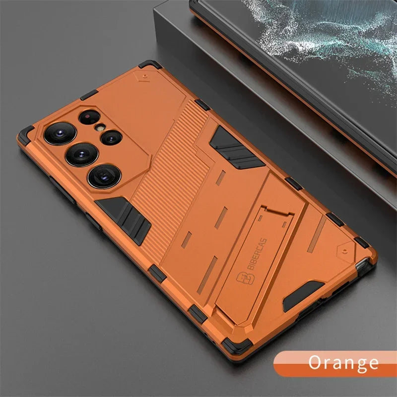 Armor Shockproof Phone Case For Samsung Galaxy S26 S25 S24 S23 S22 Ultra Plus Edge  S26 Pro With Holder Lens Protect Cover