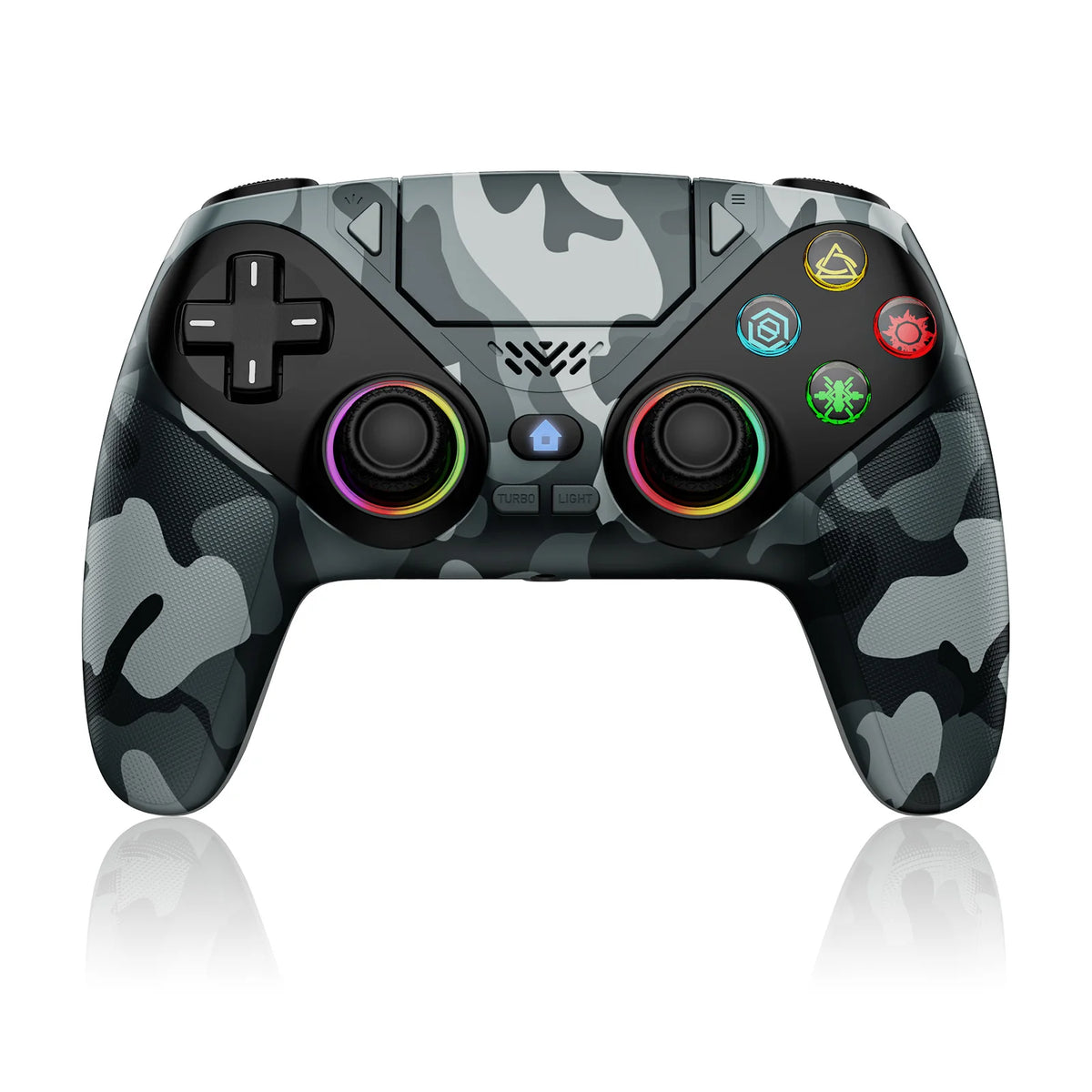 RGB Gamepad For Playstation 5/PS5 Pro/Slim/PC Wireless PS5 Controller 3D Game Joystick Dual Vibration Macro/Turbo Function