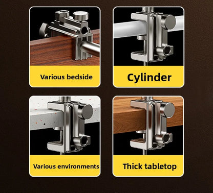 All-metal cantilever lazy overhead phone holder for desktop live streaming, bedside adjustable tablet for iPad bracket