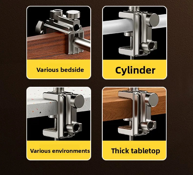 All-metal cantilever lazy overhead phone holder for desktop live streaming, bedside adjustable tablet for iPad bracket