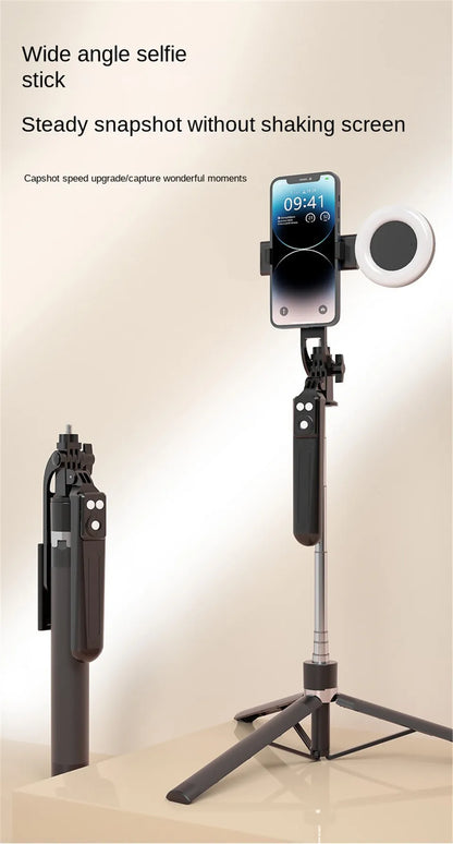 Roreta New 1.7M 360° Rotation Tripod for Smartphone Camera, Phone Holder with Bluetooth Shutter, Wireless Selfie Stick Brackets