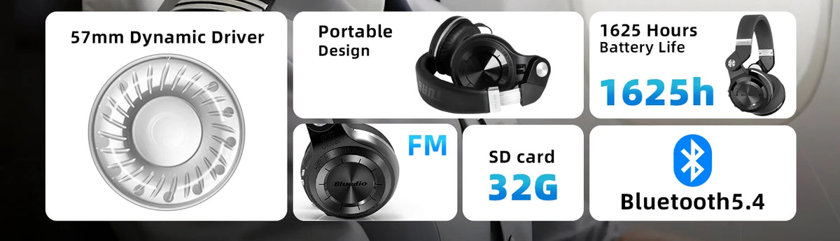 Bluedio Wireless Headphone with Mic Super Bass Over-Ear Headphones Bluetooth 57mm Driver Wireless/3.5mm Cable Foldable Headsets