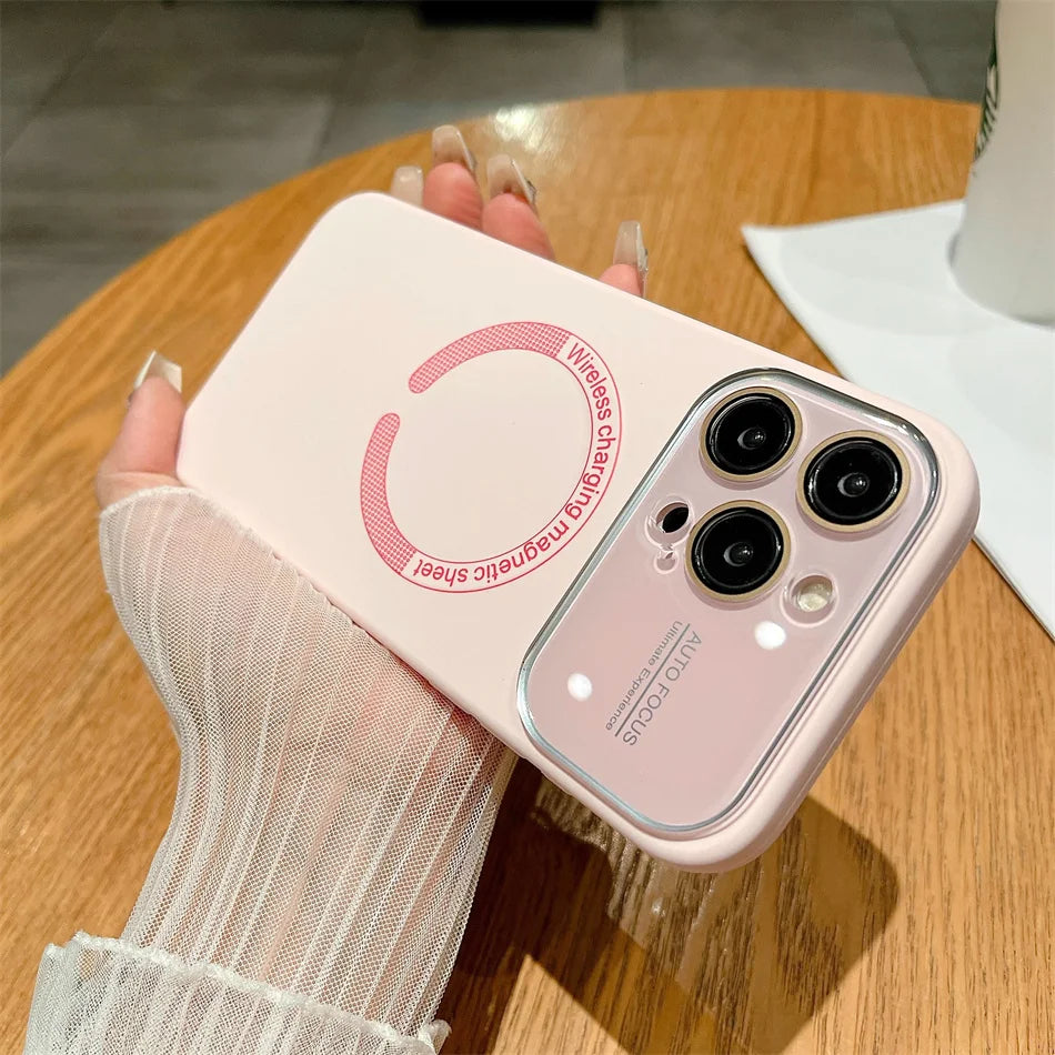 Large Window Autofocus Liquid Silicone For Magsafe Magnetic Case For iPhone 16 15 Plus 14 13 12 11 Pro Max Lens Shockproof Cover