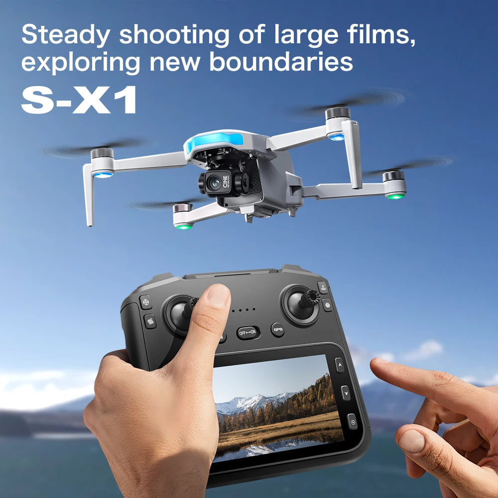 Original S-X1 GPS Drone 8K HD Professional Camera Three-axis Gimbal WIFI Obstacle Avoidance Quadcopter Brushless Toy Gift