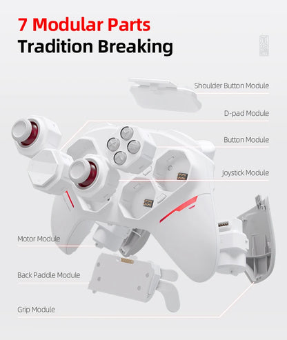 BEITONG PANGU Modular Wireless Controller, DIY Layout, Tool-Free Swap, TMR Joystick, for Switch/PC/Android/iOS
