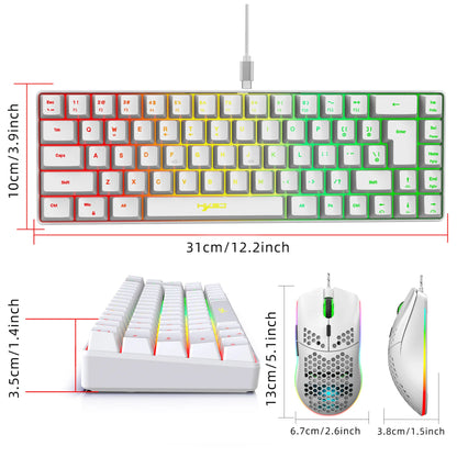 Keyboard and Mouse 68key Wired Membrane RGB Light 70% Clavier Souris Combo Gamer Gaming PC Full Set Kit Mobilador USB Keyboards