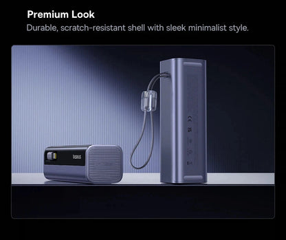Baseus 200W 25000mAh Power Bank Dual Retractable USB-C Cables 4-Device Fast Charge Portable External Battery Charger For Laptop