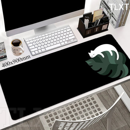 Cat Locking Edge Mouse Mats Cute Large Rubber Mouse Pad Gaming Mousepads Gamer Mousepad Black Desk Pads Office Keyboard Mat