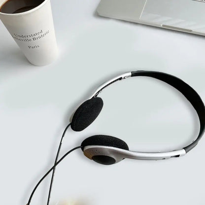 Y2K Personality Retro Headphones Millennium Style Over Ear Wired Headset Vintage Metal Band Photo Props Fashion Noise Isolation
