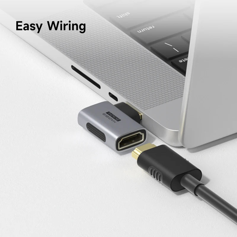 Hagibis HDMI to HDMI Adapter Right Angle 90 Degree Male to Female HDMI 2.1 Coupler  Cable Extender Connector Conventer L-Shaped