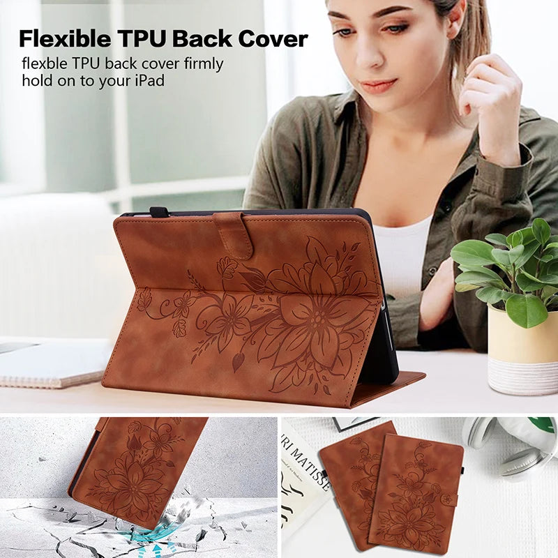 Leather Case for iPad Air 11 13 2024-26 iPad 5th 6th 7th 8th Gen iPad 10.9 2022 11th 2025 Pro 11 2024 9.7 2018 Mini 8 6 Shell