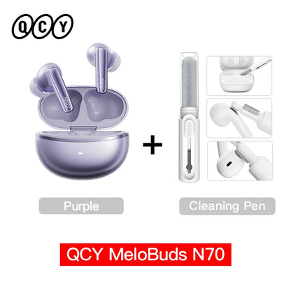 QCY HT18 MeloBuds N70 Wireless Earphones Bluetooth 6.0 Hi-Res with LDAC Audio Earbuds Hybrid ANC Dual Driver Headsets 50Hrs IPX5