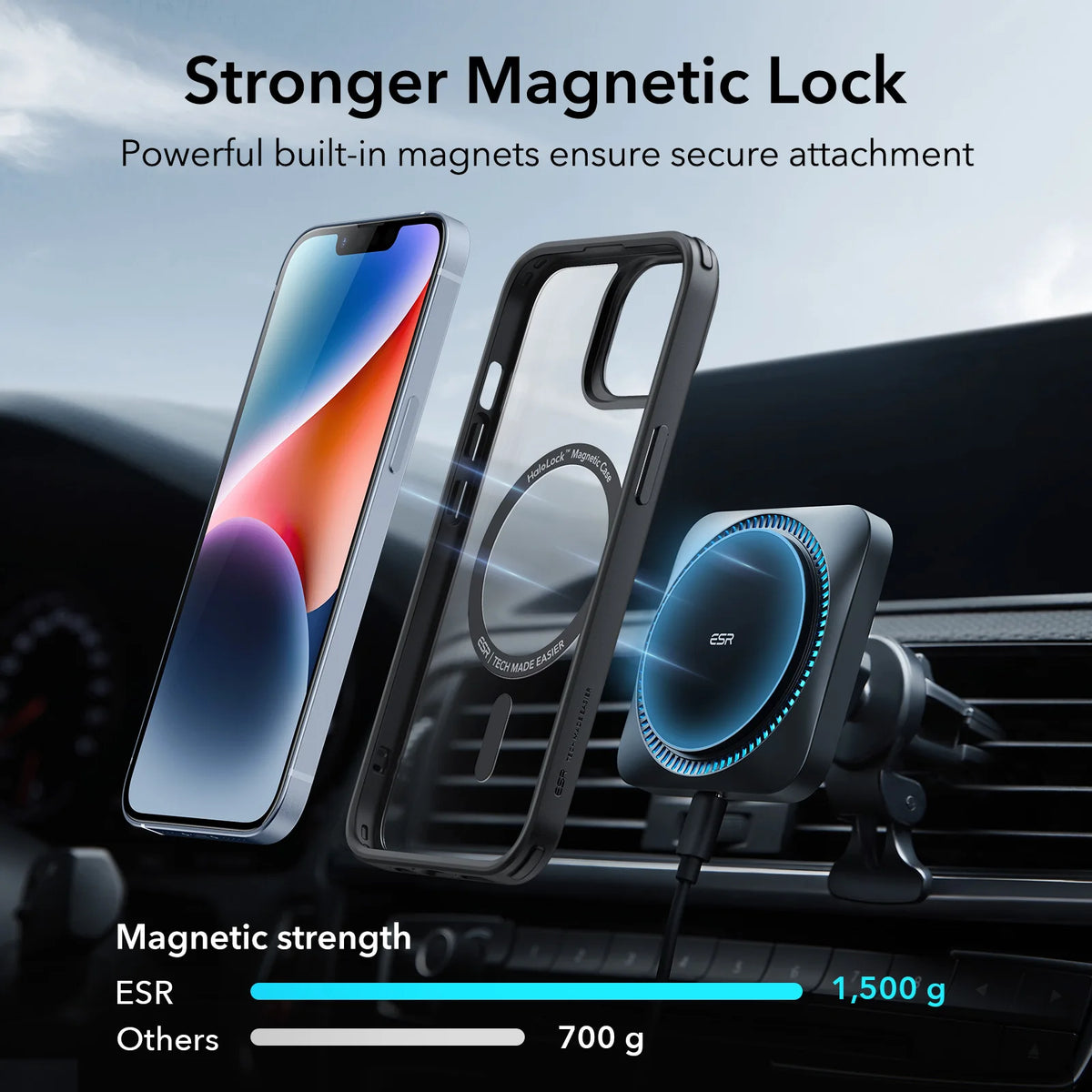 ESR for iPhone 16/15/14 Pro Max Magnetic Case for  iPhone 16/15/14/13/16e Protective Case with HaloLock Powerful Back Cover