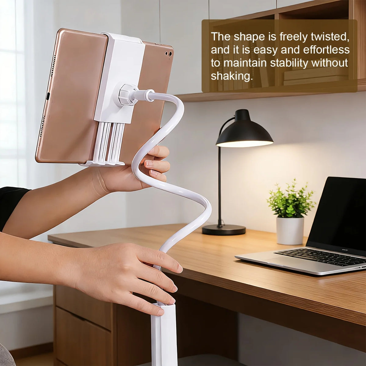 360° Adjustable Gooseneck Holder for Phones And Tablets, Clip-On Style, 27.56inch Long, Suitable for Desk And Bedside Use