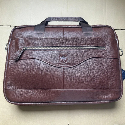 BULLCAPTAIN Briefcase Shoulder Messenger Bags Men's Genuine Leather 14-inch Laptop Bag's Men's Briefcase Office Business Handbag