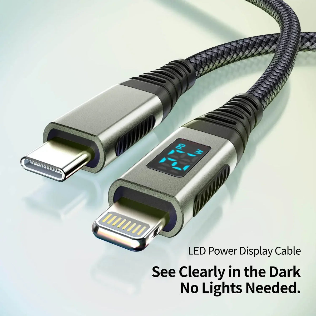 MFI Certified 27W USB-C to Lightning Cable Fast Charging LED Display Screen For iPhone 14/13/12/11/10 Series iPad Pro/Air