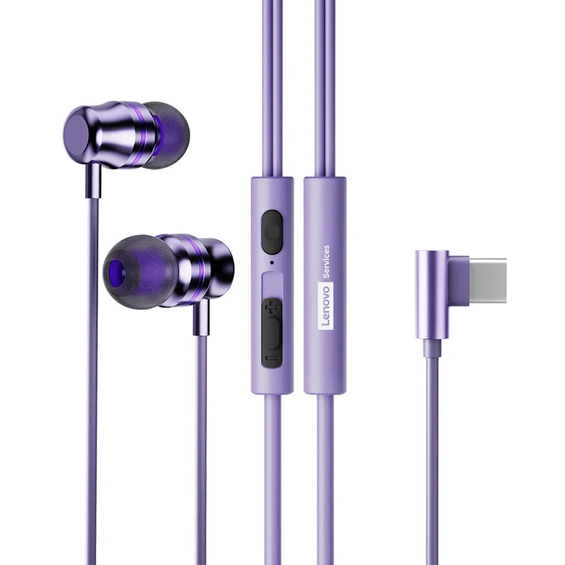 Lenovo YF38 Wired Headphones Type-C/3.5mm With Wire Control In-ear Wired Earphones With Mic For Laptop Computer Tablet Phone