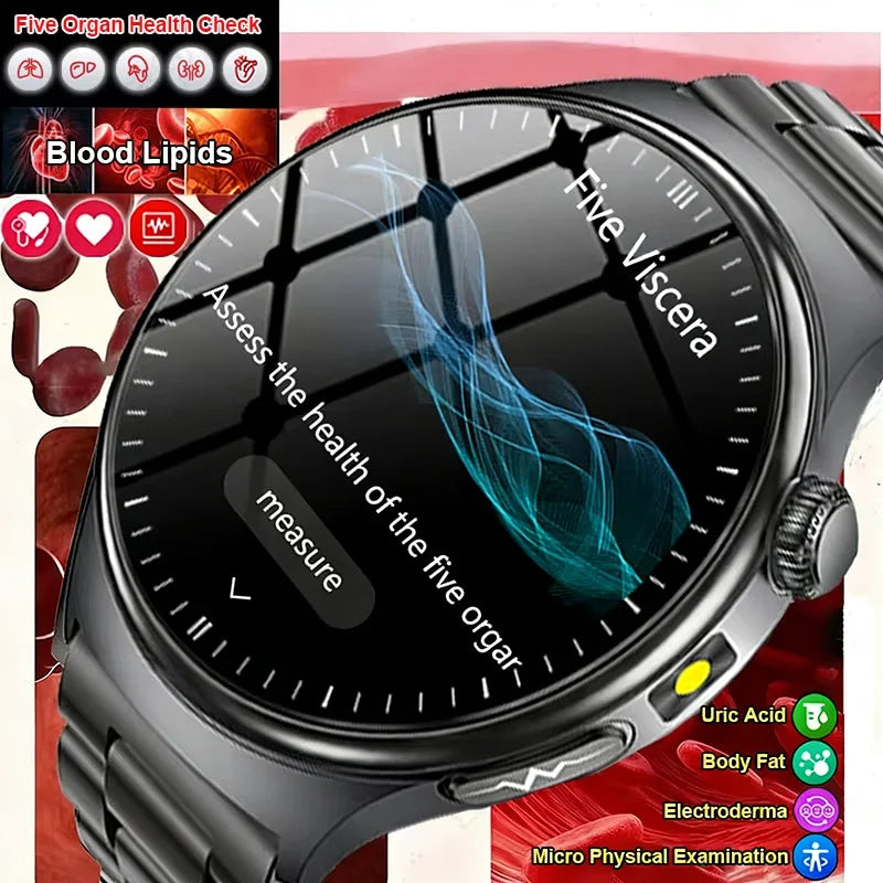 2026 New Accurate Diagnosis ECG Smart Watch Body Fat Blood oxygen BP Health Sport HD AMOLED Screen call Smart watch Men Women