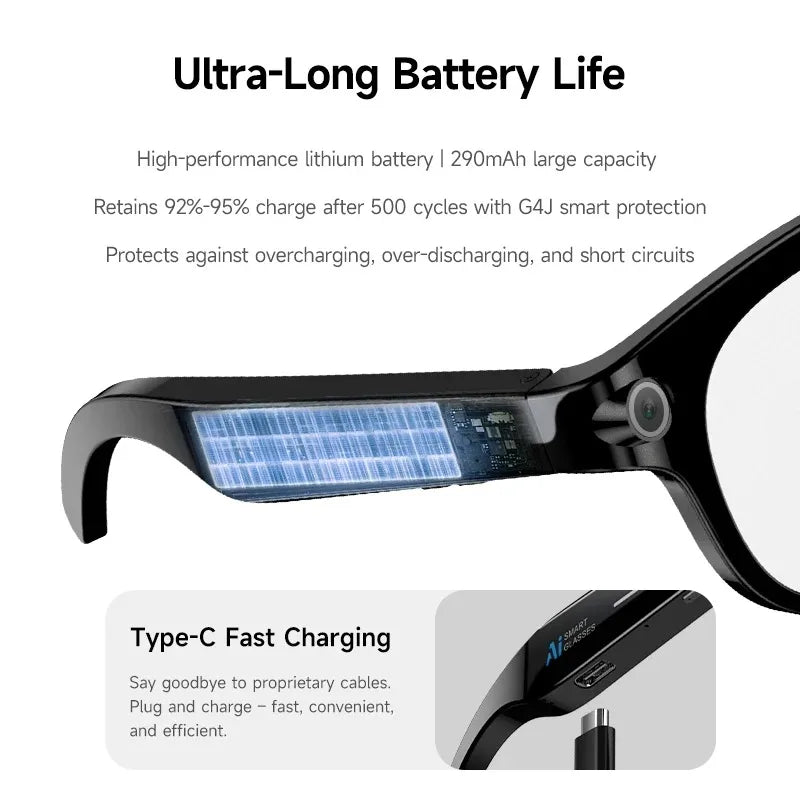 2026 AI Smart Glasses 8K Remote Control Touch Photo Camera Recording Voice Assistant Translator Wireless Bluetooth Sunglasses