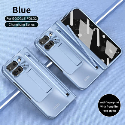 For Google Pixel 9 10 11 Pro Fold 2 Phone Case With Hinge Touch Pen Tempered Glass Film Stand Shockproof 360° Full Protect Cover