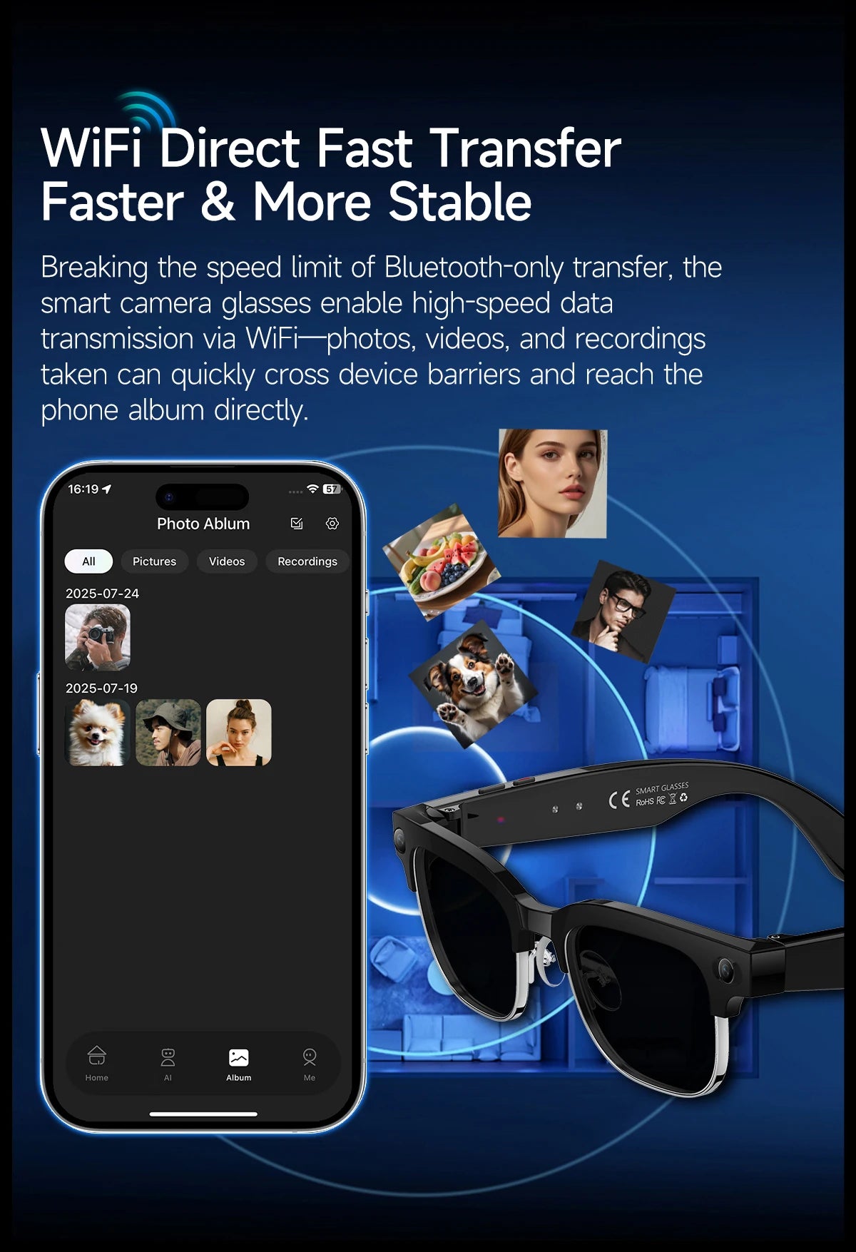 2026 New 4K HD 800W Camera Smart AI Glasses Video Photo Recognition AI Translation Chat GPT Hands-Free Calling Smart Sunglasses
