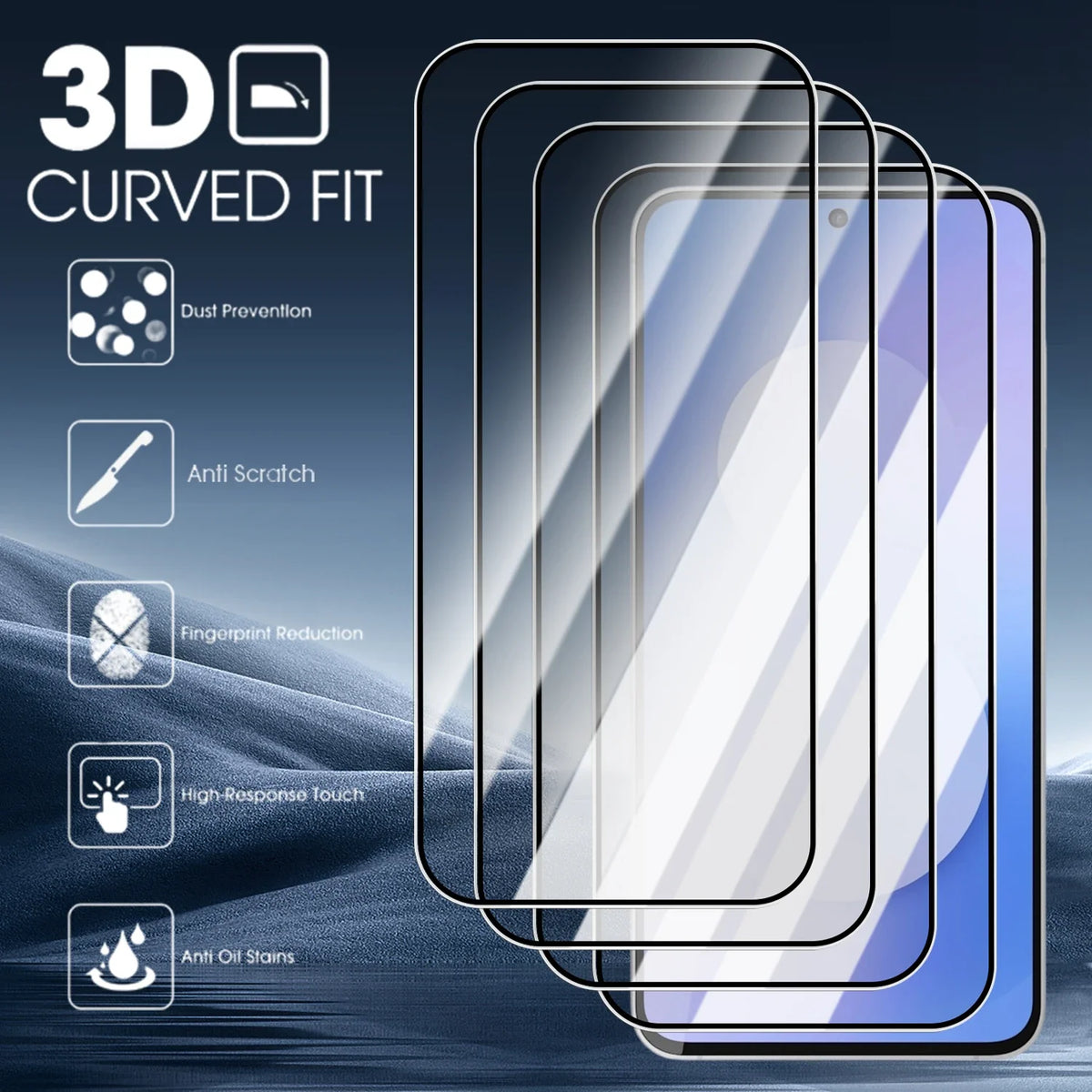 1/2/3Pcs Tempered Glass For Samsung Galaxy S25 FE Full Cover Screen Protector Anti Scratch Films for Galaxy S25 FE 5G 2025
