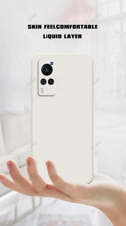 Simple Original Case Back Cover for VIVO X60 X60T Pro X60Pro Plus Pro+ X60S 5G Lens Protection Soft Square Liquid Silicone Shell