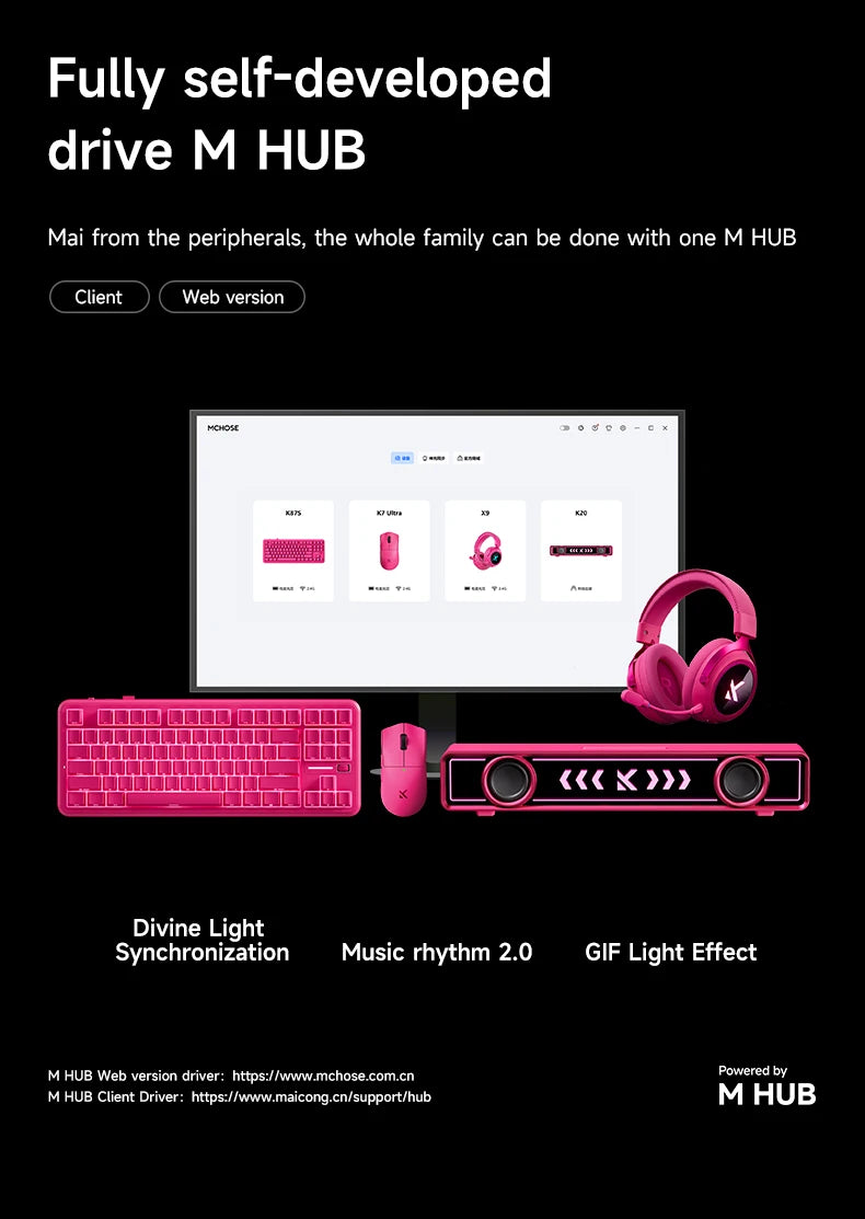 MCHOSE K87S Keyboard Three Model Mechanical Magnetic Knob Control Gaming  Hot Swappable Custom Keyboard For Laptop PC