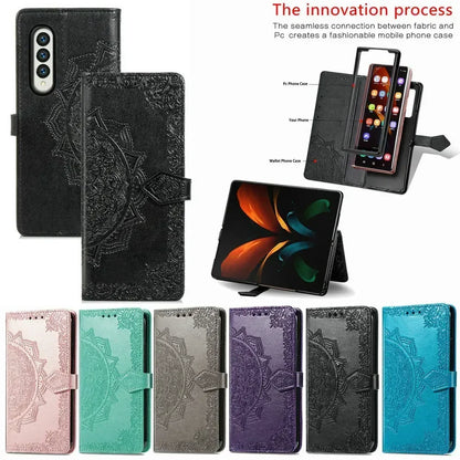 Butterfly Leather Etui for Coque Samsung Z Fold 8 Ultra 4 2 Fold5 Fold6 7 Flip Case Samsung Galaxy Z Fold 5 6 Wallet Cover Funda
