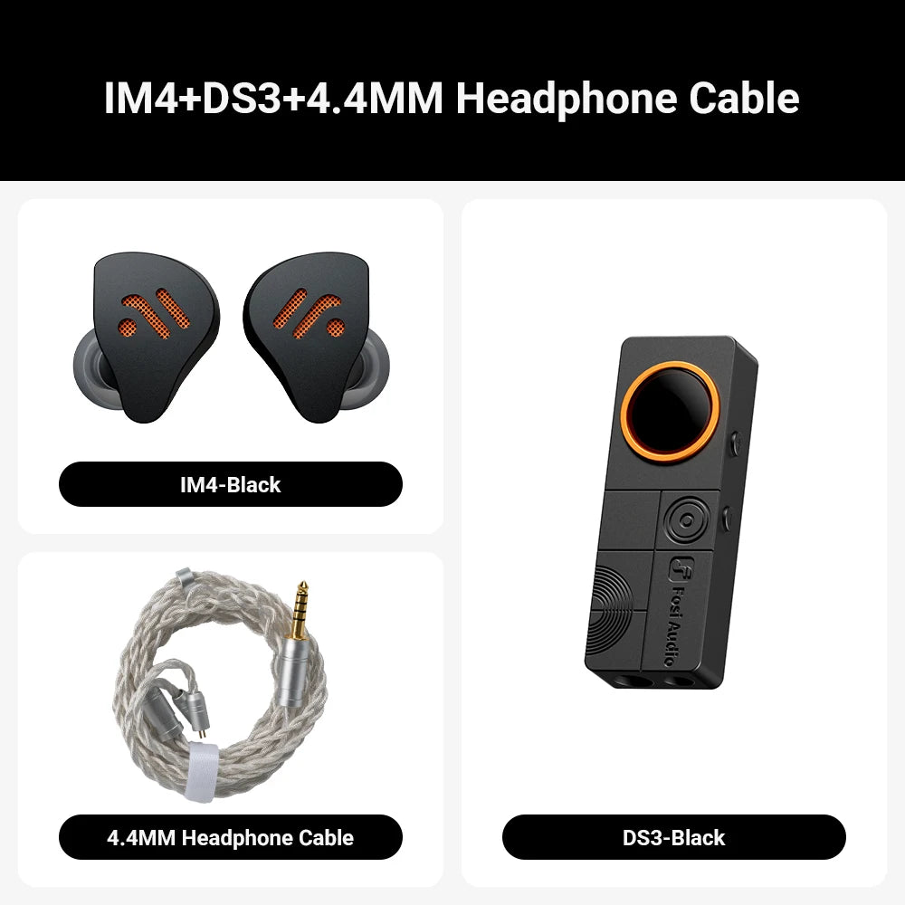 Fosi Audio IM4 Hifi Wired Earphones Open-Back Dynamic Drivers IEM Headphones For Music Monitoring Gaming Earbuds