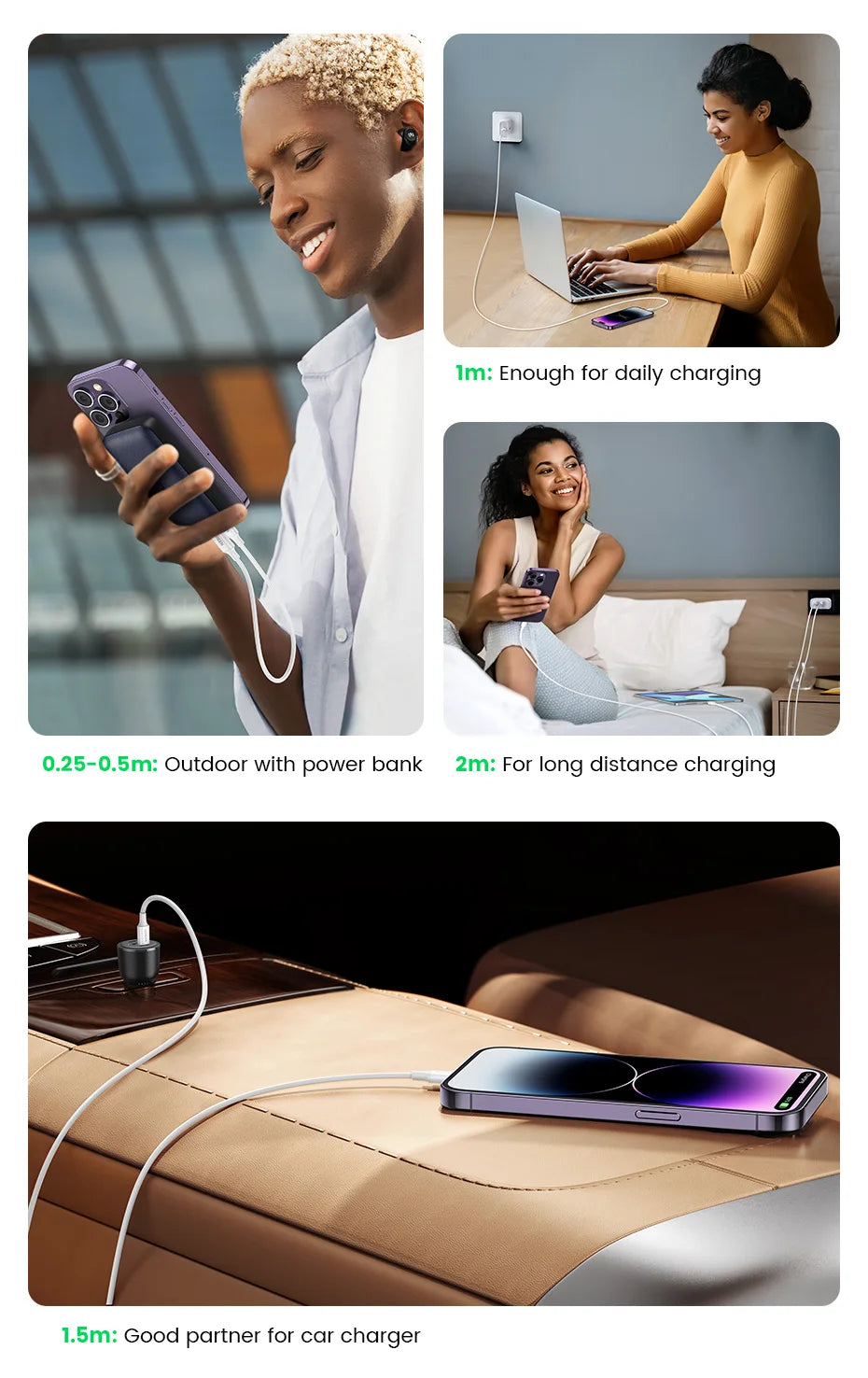 UGREEN MFi 20W PD USB C to Lightning Cable for iPhone 14 13 12 11 Fast Charging for Apple iPad Phone Charger 25cm 50cm 2m short