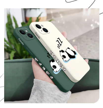 Sleepy Panda Phone Case For iPhone 16 16e 15 14 13 12 11 Pro Max Mini X XR XS SE2020 8 7 Plus 6 6S Plus Cover