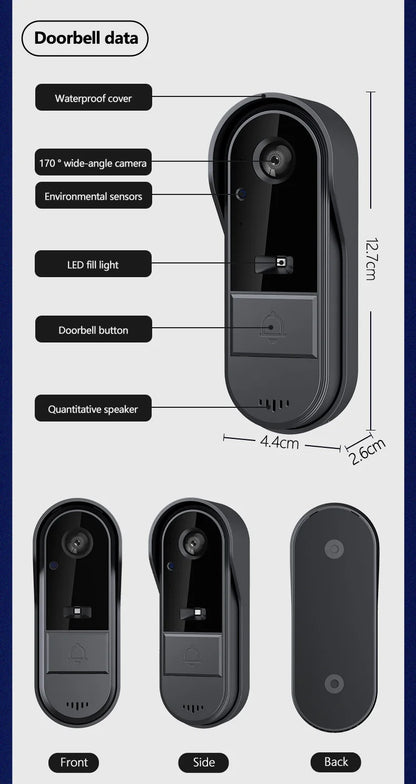 M16S M15S WiFi Wireless Intercom Smart Doorbell 4.3inch IPS Screen Video Security Camera Two-Way Intercom HD Surveillance Camera