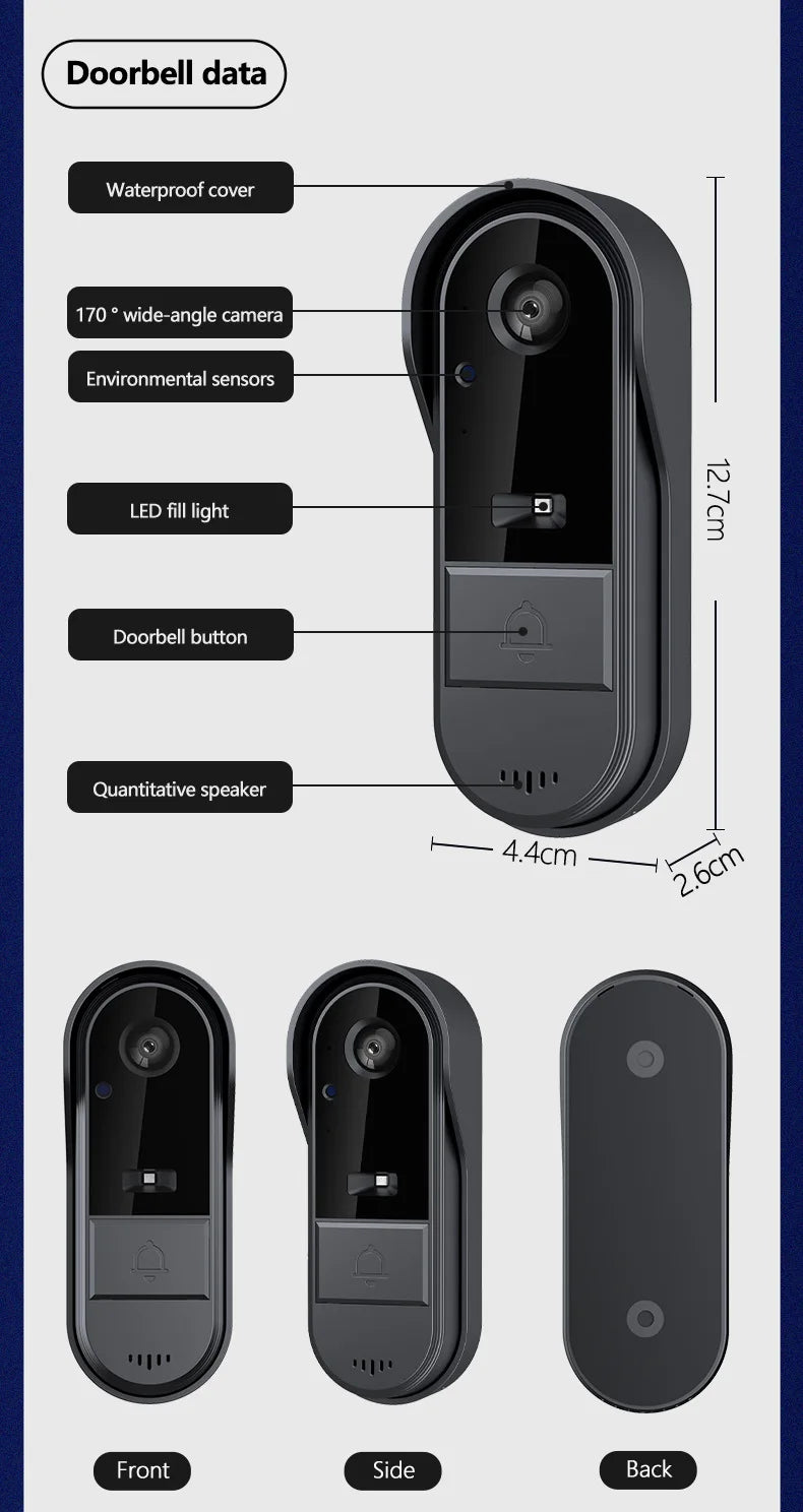 M16S M15S WiFi Wireless Intercom Smart Doorbell 4.3inch IPS Screen Video Security Camera Two-Way Intercom HD Surveillance Camera