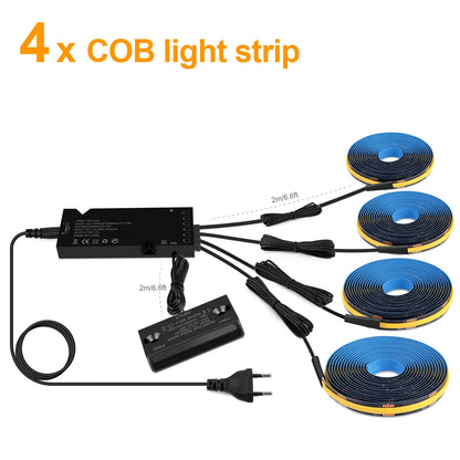 Door Motion Sensor COB Light Smart Switch LED Strip Night Light DIY Black PCB LED Tape Cabinet Wardrobe Lamp Staircase Backlight