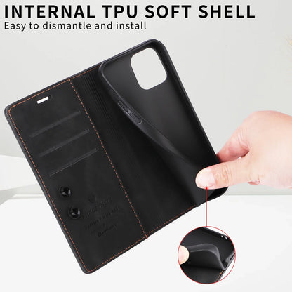 PU Leather Wallet Case For iPhone Air 17 16E 15 14 Plus 13 Pro 11 12 Pro Max X Xs Xr 6 6S 7 8 Plus SE 2020 2022 Flip Phone Cover