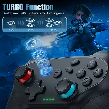 Gamepads For Switch/Ios/Android Bluetooth Wireless Controller Turbo Game Controller Vibration Control Console Remote Accessories