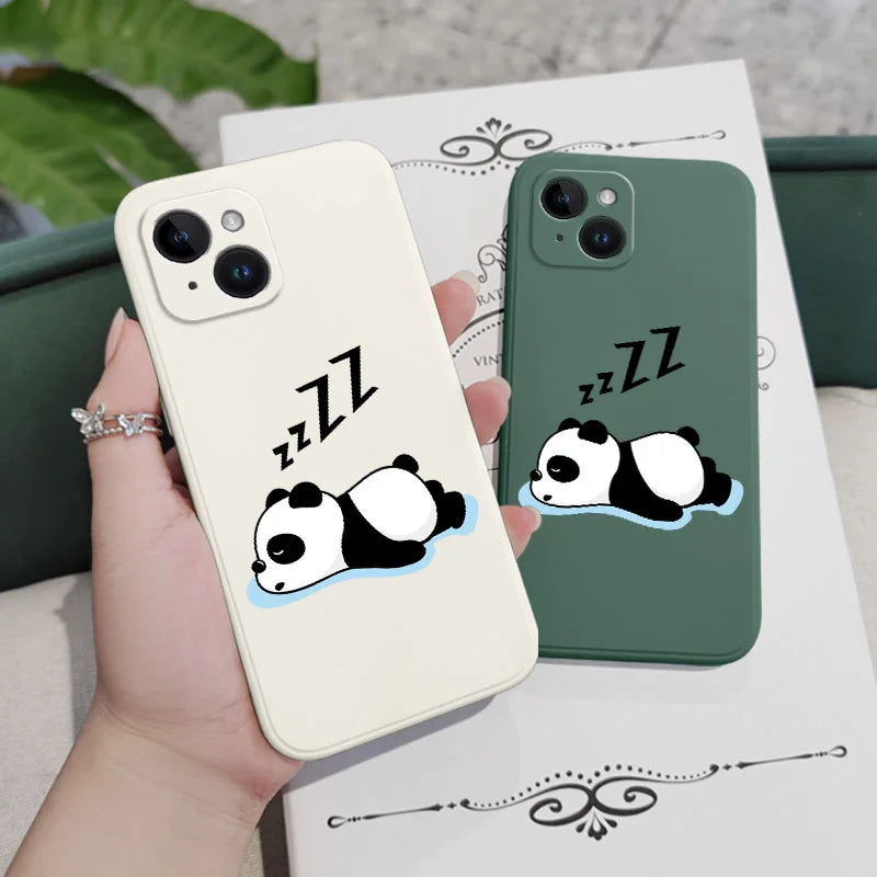 Sleepy Panda Phone Case For iPhone 16 16e 15 14 13 12 11 Pro Max Mini X XR XS SE2020 8 7 Plus 6 6S Plus Cover