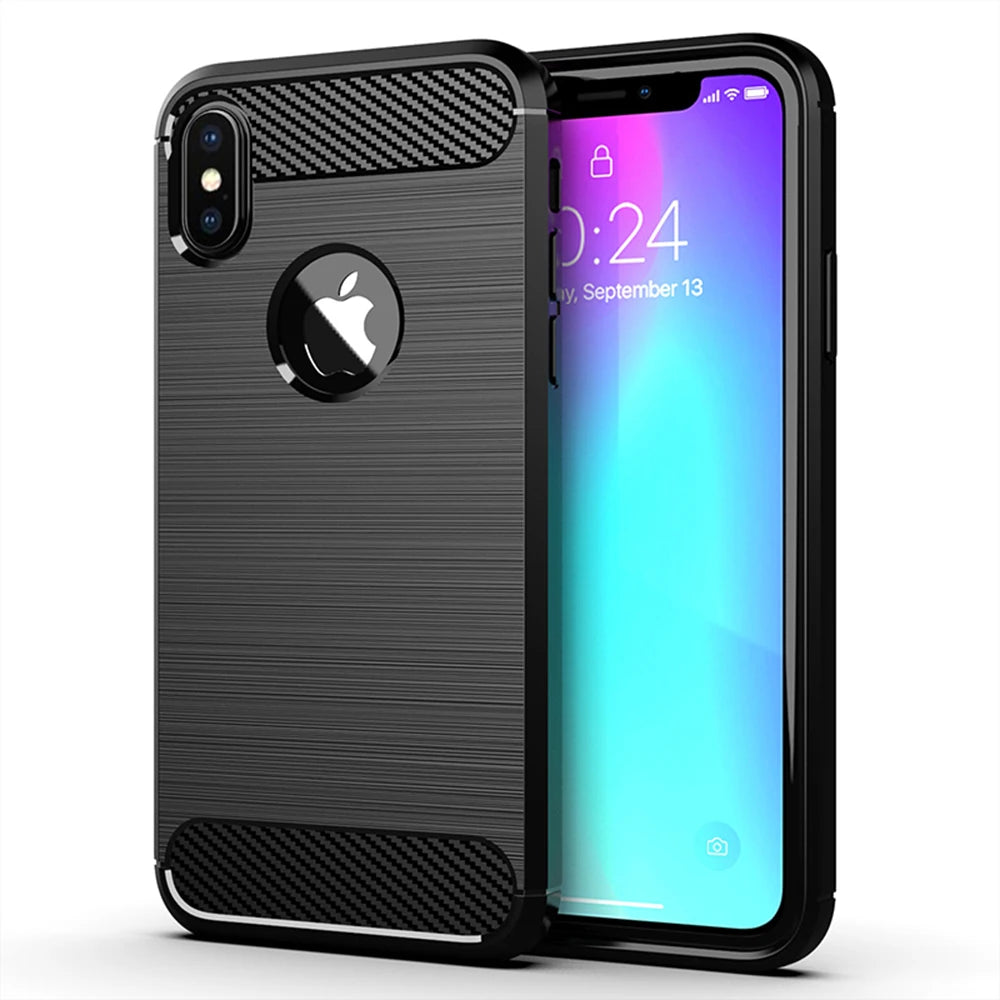Luxury Shockproof Case For iPhone XS MAX X XR 10 7 8 Plus SE 2020 2022 SE2 SE3 7plus 8plus I Phone Back Cover Woman Man Black