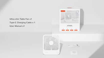 JISULIFE Portable Small Desk Fan Ultra Quiet Table Fan USB Rechargeable  Cooling Fan With 4 Speed Powerful Wind Offices Fan