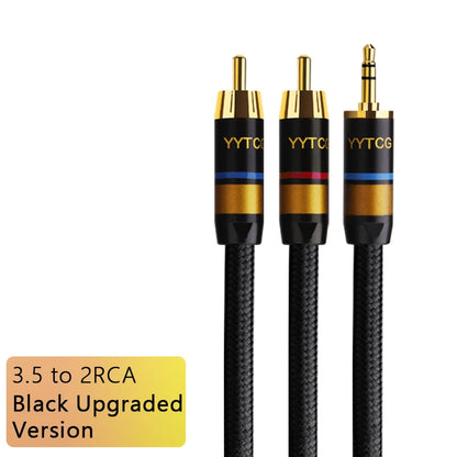 YYTCG RCA Cable HiFi Stereo 3.5mm to 2RCA Audio Cable AUX RCA Jack 3.5 Y Splitter for Amplifiers Audio Home Theater Cable RCA